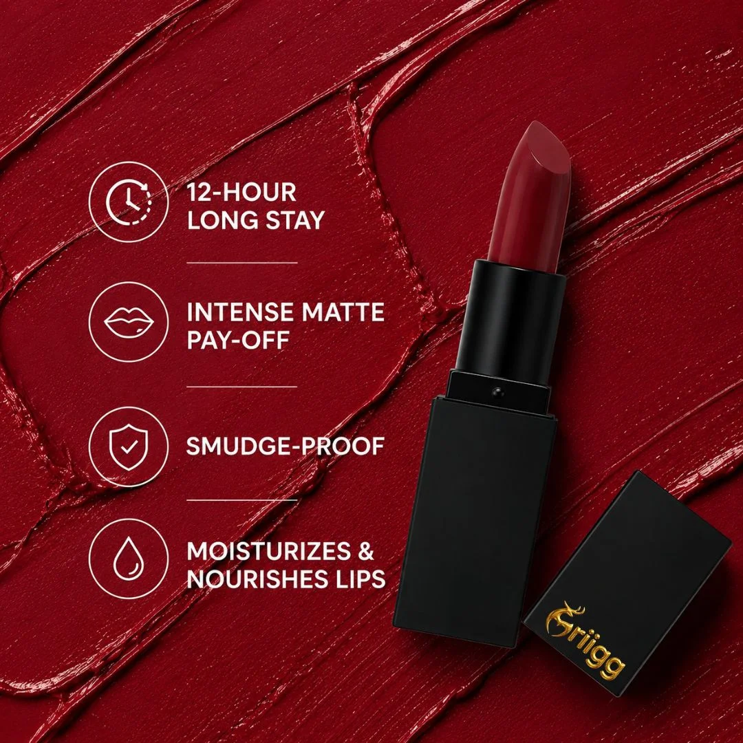 Mriigg Matte Lipstick Shade No. 03 Arey | Long Lasting Rich Color Lipstick
