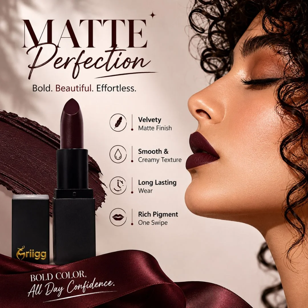 Mriigg Matte Lipstick Shade 04 Holly | Long Lasting, Smooth & Creamy Texture