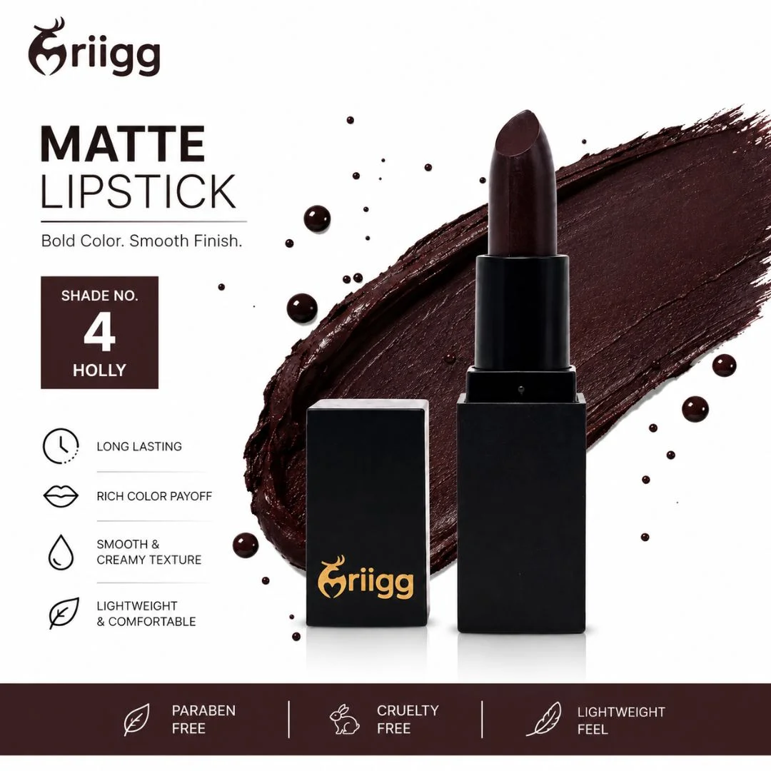 Mriigg Matte Lipstick Shade 04 Holly | Long Lasting, Smooth & Creamy Texture