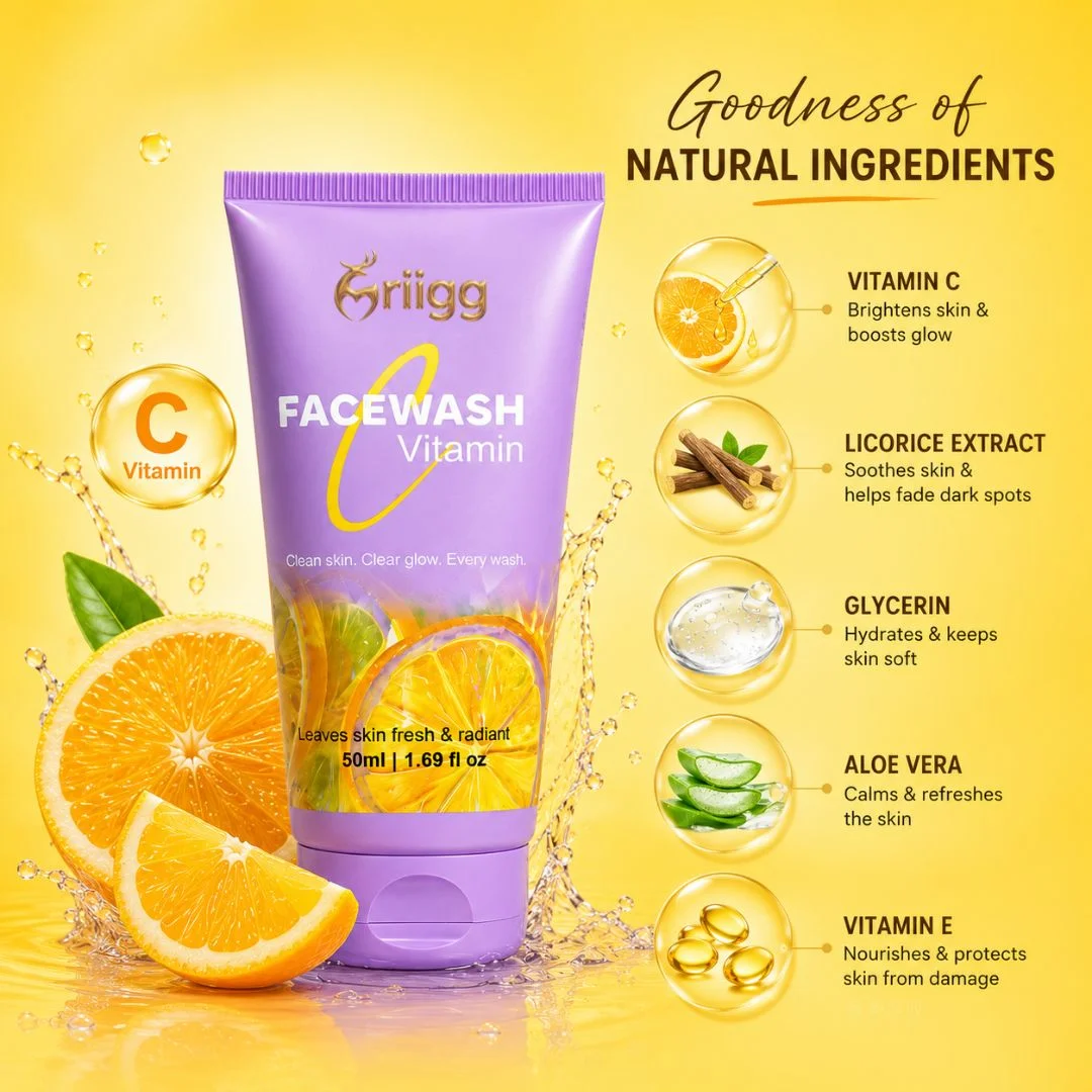 MRIIGG Vitamin C Facewash for Glowing Skin | Deep Cleansing Brightening Face Wash 50 ml