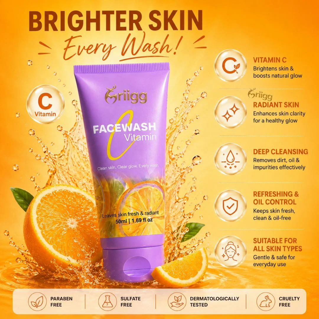 MRIIGG Vitamin C Facewash for Glowing Skin | Deep Cleansing Brightening Face Wash 50 ml