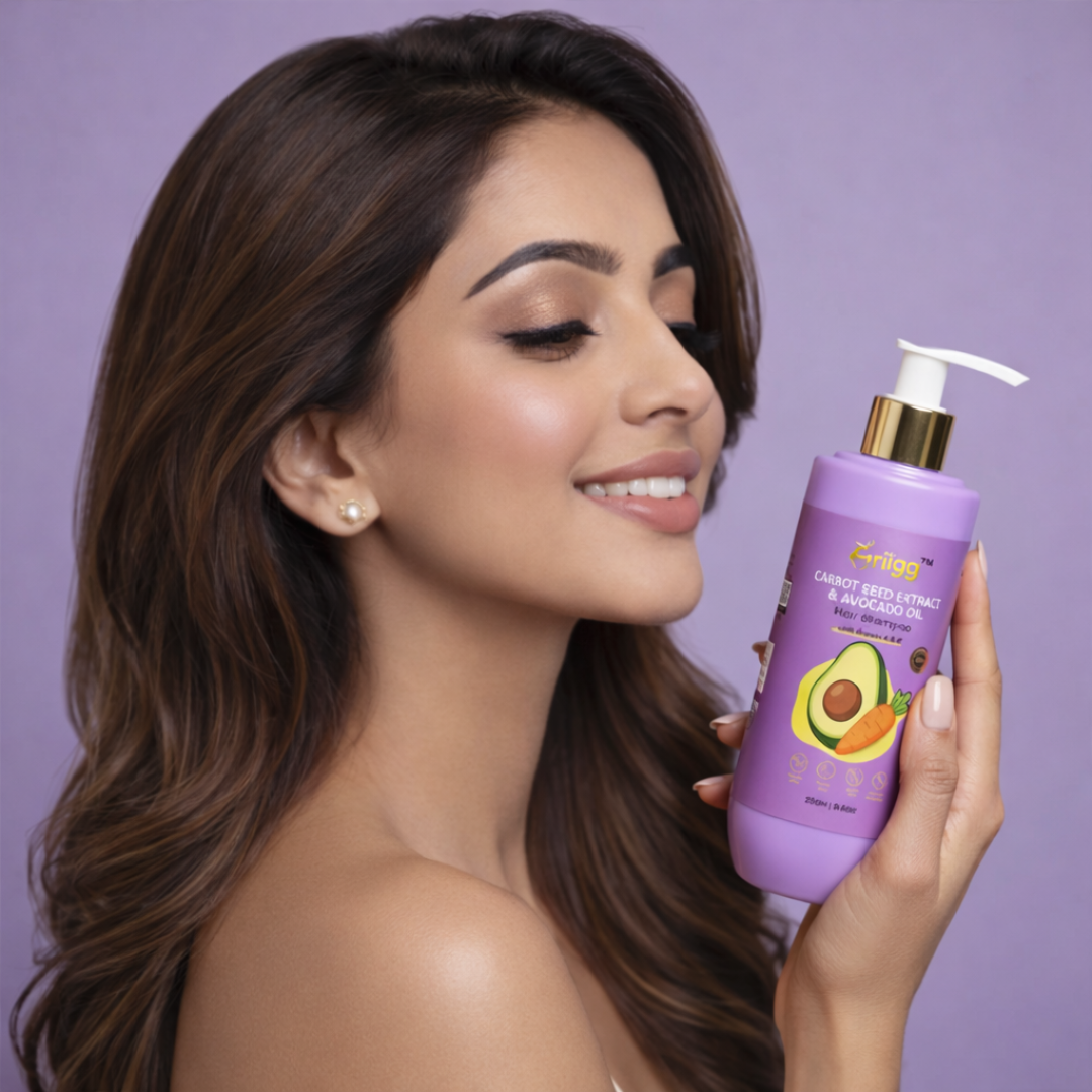 MRIIGG Carrot Seed Extract & Avocado Oil Hair Shampoo with Vitamin A + E 250ml