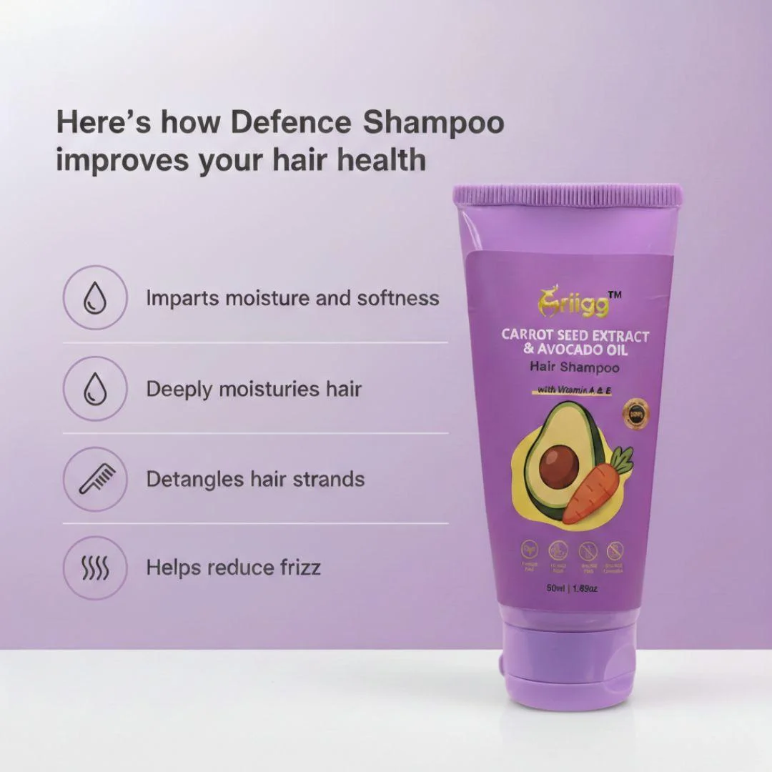 MRIIGG Carrot Seed & Avocado Oil Hair Shampoo with Vitamin A + E 50ml