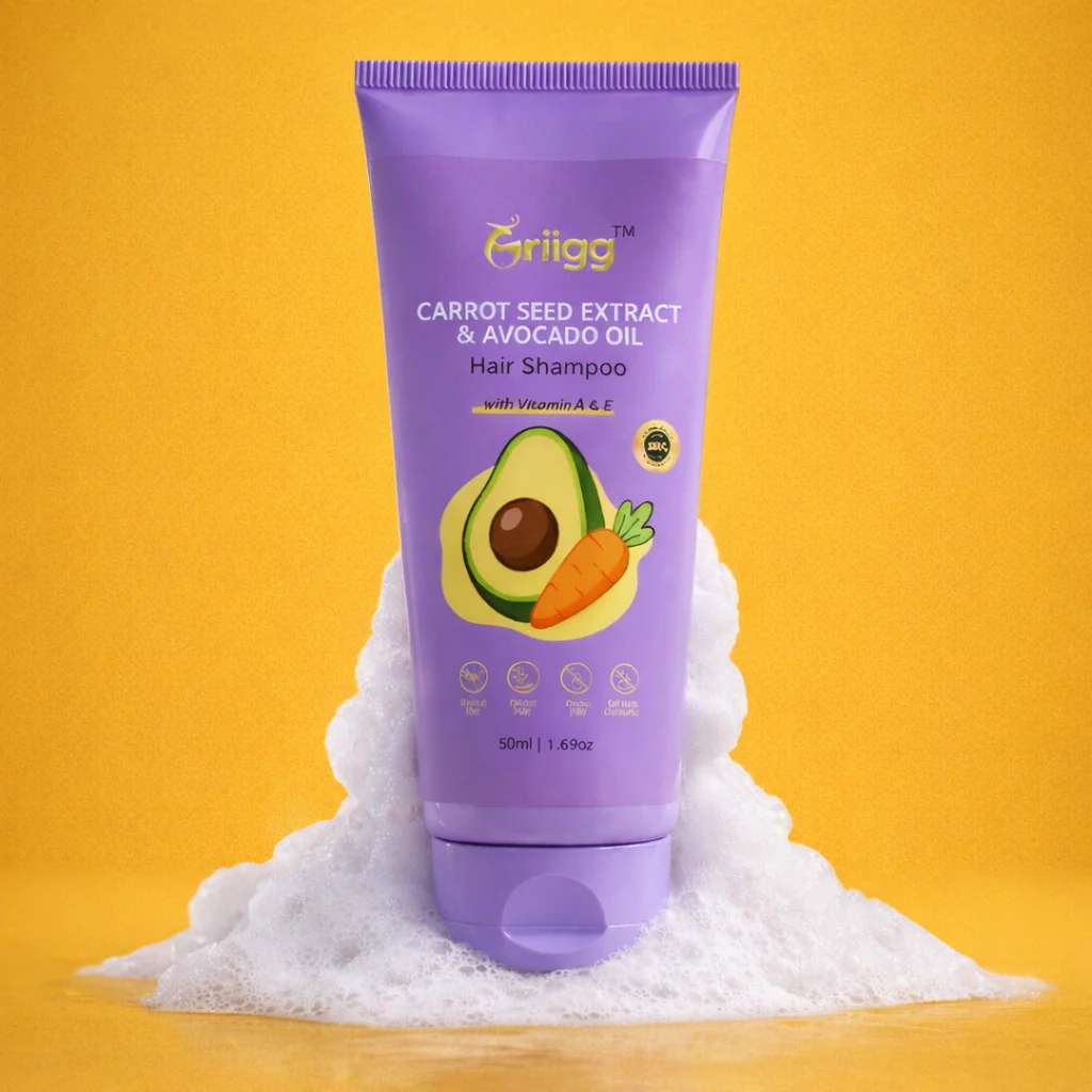 MRIIGG Carrot Seed & Avocado Oil Hair Shampoo with Vitamin A + E 50ml