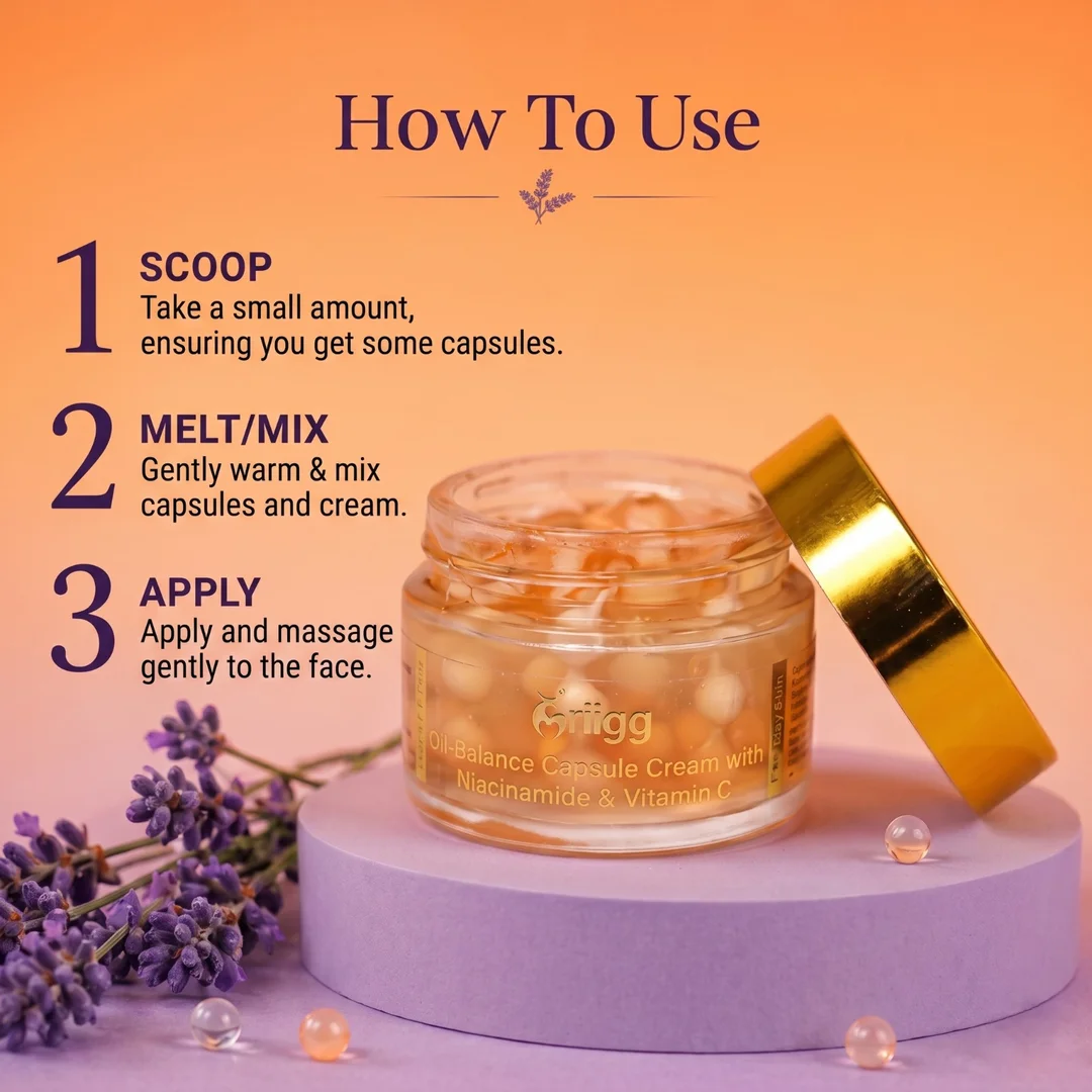 Mriigg Oil-Balance Capsule Cream with Niacinamide & Vitamin C For Oily Skin 50gm