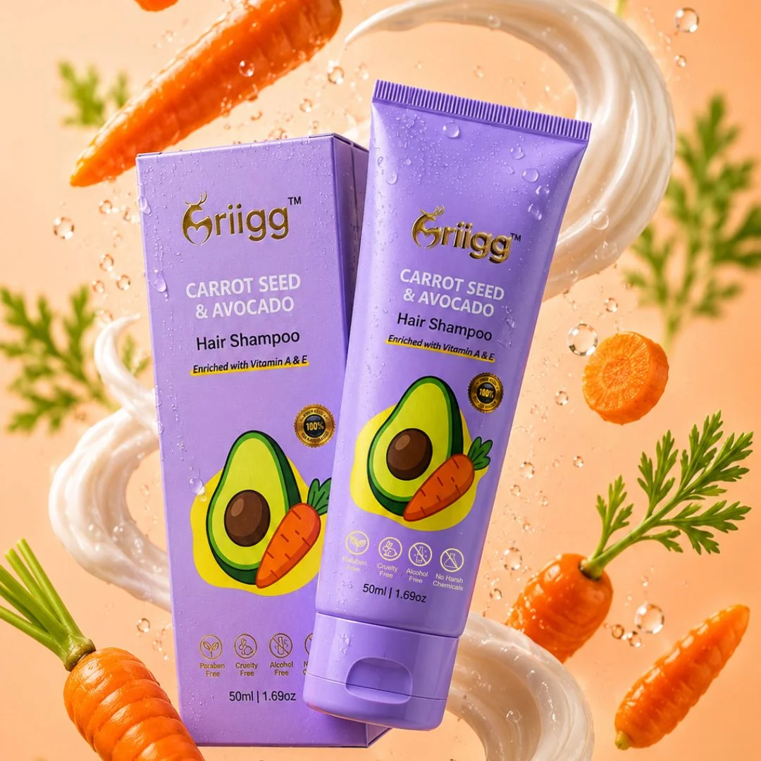 MRIIGG Carrot Seed & Avocado Oil Hair Shampoo with Vitamin A + E 50ml