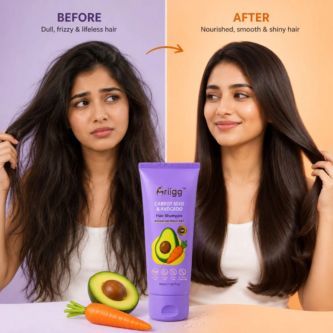 MRIIGG Carrot Seed & Avocado Oil Hair Shampoo with Vitamin A + E 50ml