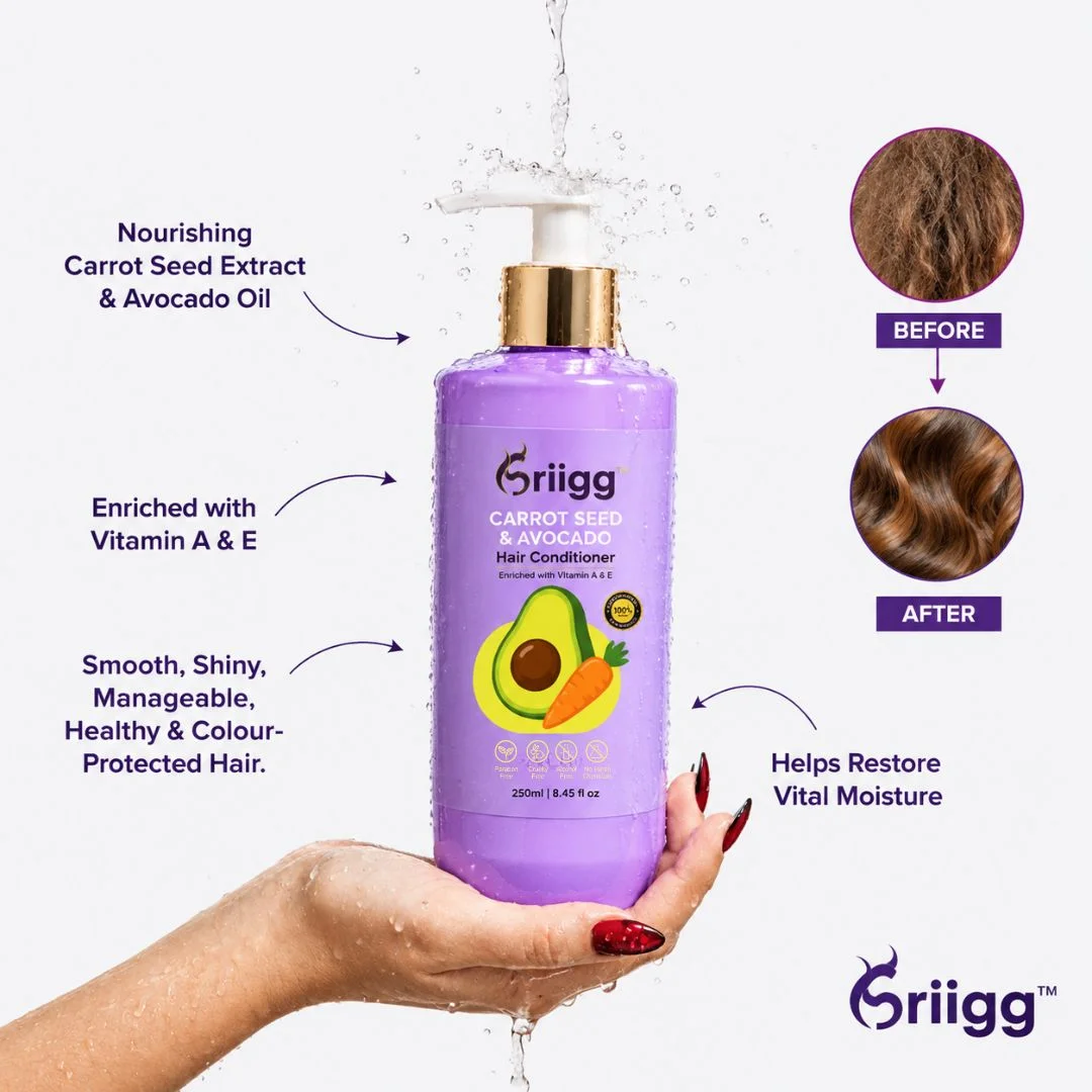 MRIIGG Carrot Seed & Avocado Oil Hair Conditioner with Vitamin A + E 250ml